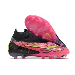Crampons de Foot Nike Phantom GX DF Elite FG Rose Noir