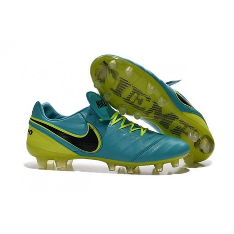 Chaussures de Football Cuir Kangourou Nike Tiempo Legend Vi FG - Bleu Volt
