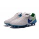 Chaussures de Football Cuir Kangourou Nike Tiempo Legend Vi FG - Blanc Bleu