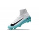 Chaussures Football Nouvelles Nike Mercurial Superfly V FG ACC -Blanc Bleu Noir