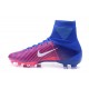 Chaussures Football Nouvelles Nike Mercurial Superfly V FG ACC - Rose Bleu Blanc