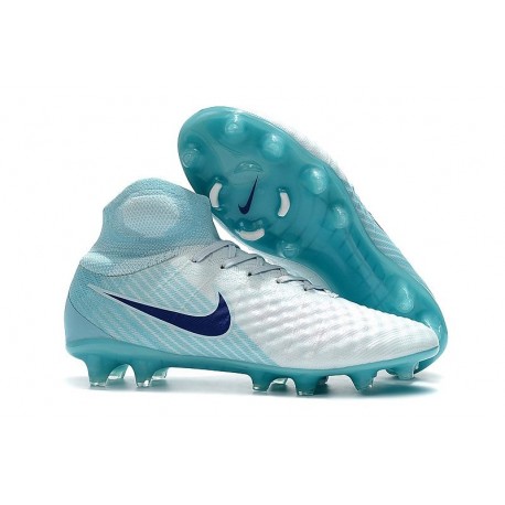 Nike Magista Obra II FG Nouveaux Chaussure de Foot - Blanc Bleu