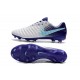 Nike Tiempo Legend VII FG Cuir Crampons de Football - Blanc Violet