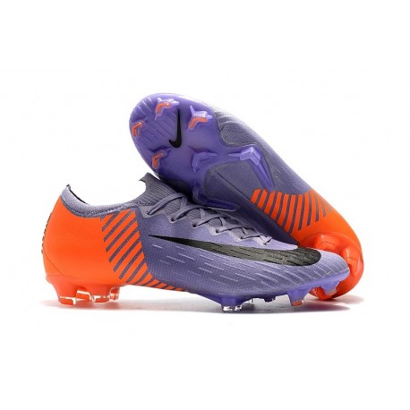 Nike Mercurial Vapor 12 Elite FG Crampons de Football Violet Orange Noir