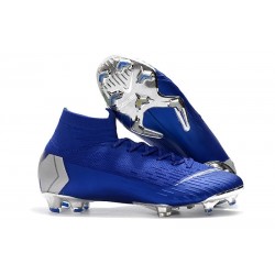 Nike Chaussures Mercurial Superfly 6 Elite FG - Bleu Argent