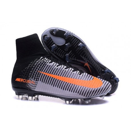 Chaussures de Foot Nike Mercurial Superfly V FG ACC Homme Blanc Noir Orange