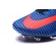 Chaussures de Foot Nike Mercurial Superfly V FG ACC Homme Bleu Rouge Noir
