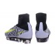 Chaussure de Football à Crampons - Nike Mercurial Superfly V FG - Blanc Noir Jaune