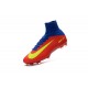 Nike Mercurial Superfly V FG - Homme Crampon de Foot - Bleu Rouge Jaune