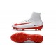 Chaussures Football Nouvelles Nike Mercurial Superfly V FG ACC - Blanc Rouge